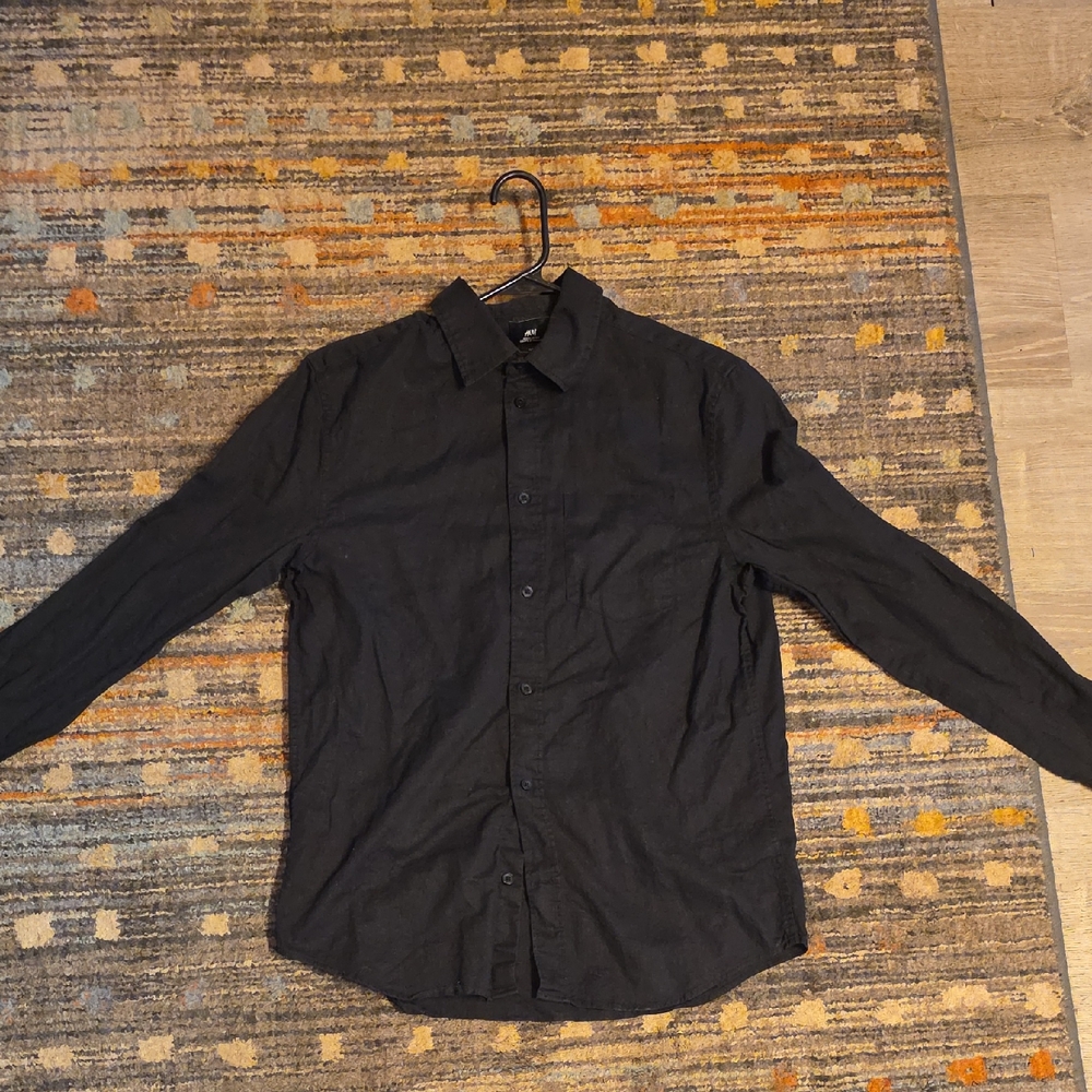 H&M Charcoal Regular Fit Dress Shirt Size Small